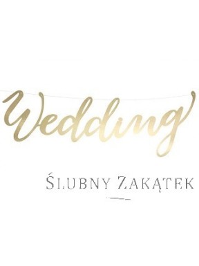 Baner WEDDING, złoty