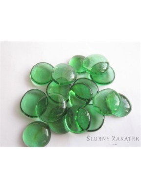 Kamyki szklane, zielone 3 cm