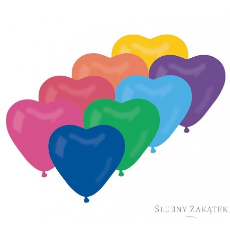 Balon serce mix kolorów 50 szt.
